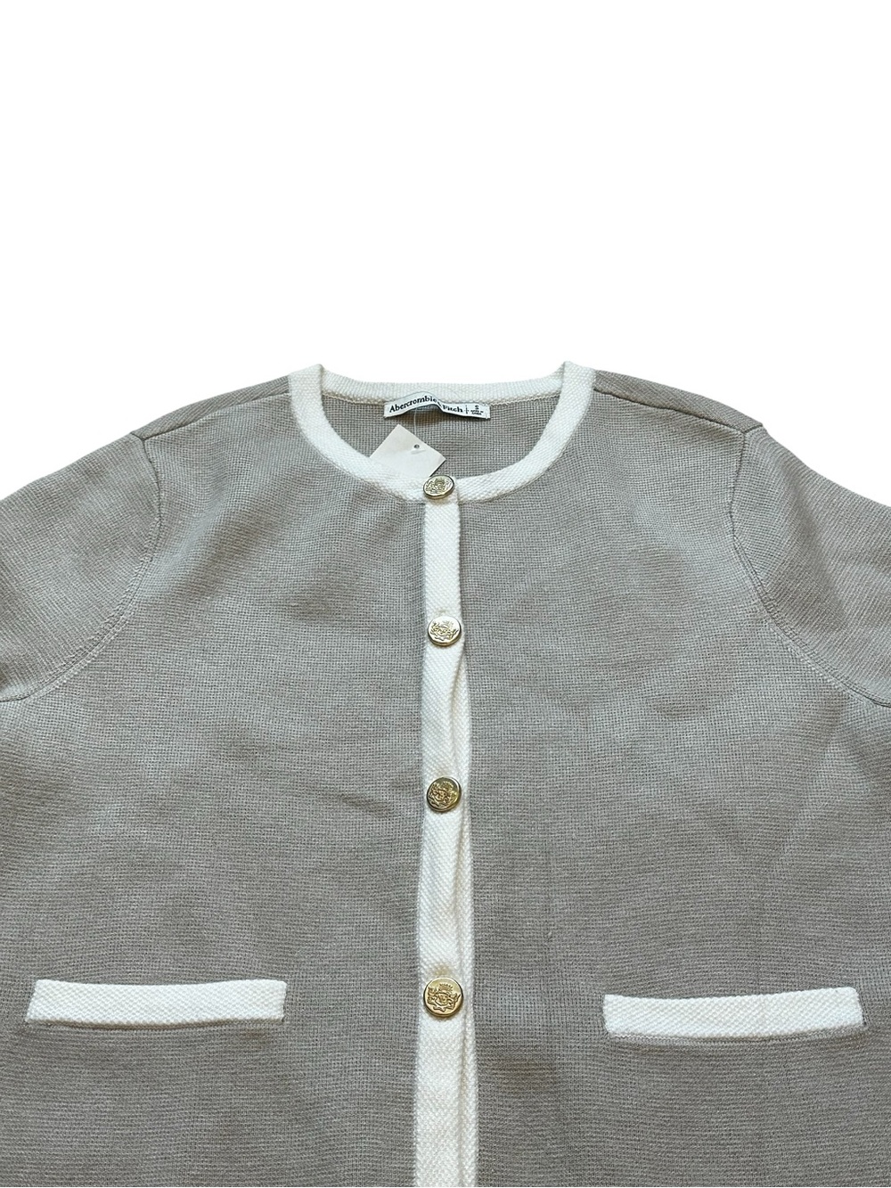 Abercrombie & Fitch LuxeLoft Short-Sleeve Cardigan Minimalist Quiet Luxury - Picture 3 of 6